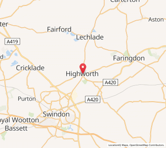 Map of Highworth, EnglandEngland