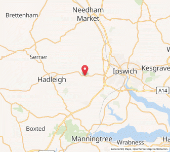 Map of Hintlesham, EnglandEngland