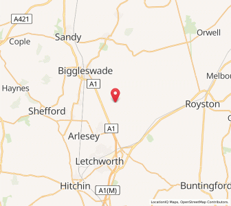 Map of Hinxworth, EnglandEngland