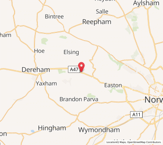 Map of Hockering, EnglandEngland