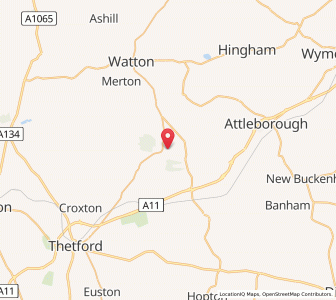 Map of Hockham, EnglandEngland