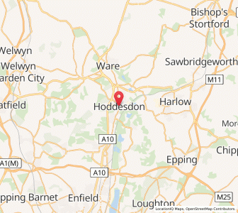 Map of Hoddesdon, EnglandEngland