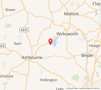 Map of Hognaston, EnglandEngland