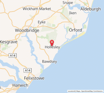 Map of Hollesley, EnglandEngland