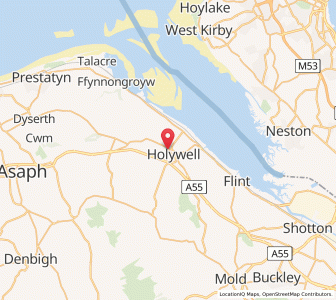 Map of Holywell, WalesWales