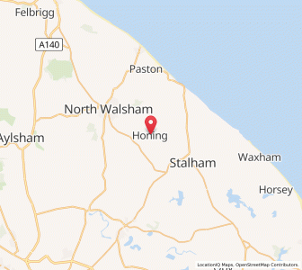 Map of Honing, EnglandEngland