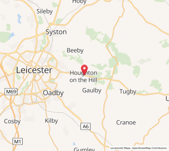 Map of Houghton on the Hill, EnglandEngland