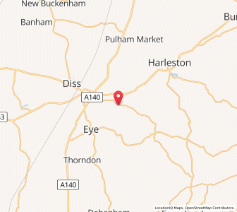 Map of Hoxne, EnglandEngland