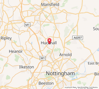 Map of Hucknall, EnglandEngland