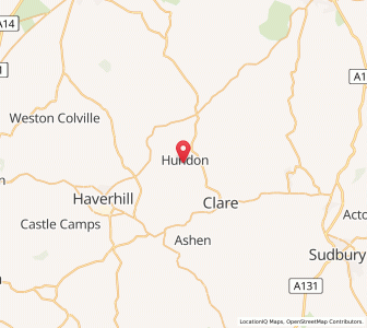 Map of Hundon, EnglandEngland