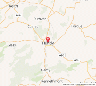 Map of Huntly, ScotlandScotland