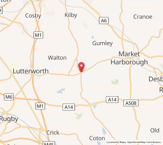 Map of Husbands Bosworth, EnglandEngland