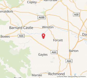 Map of Hutton Magna, EnglandEngland