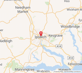 Map of Ipswich, EnglandEngland
