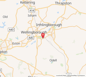 Map of Irchester, EnglandEngland