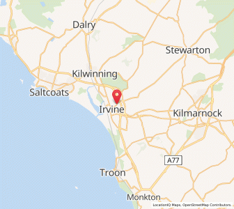 Map of Irvine, ScotlandScotland