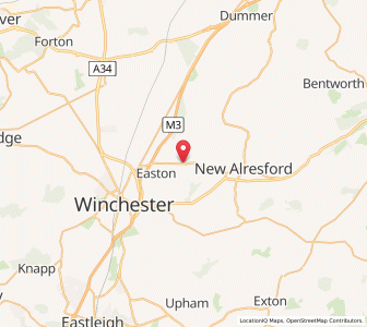 Map of Itchen Abbas, EnglandEngland