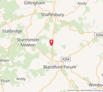 Map of Iwerne Courtney, EnglandEngland