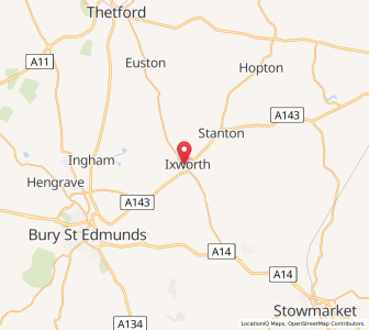 Map of Ixworth, EnglandEngland