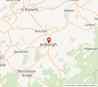 Map of Jedburgh, ScotlandScotland
