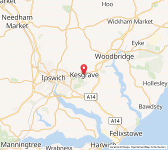 Map of Kesgrave, EnglandEngland