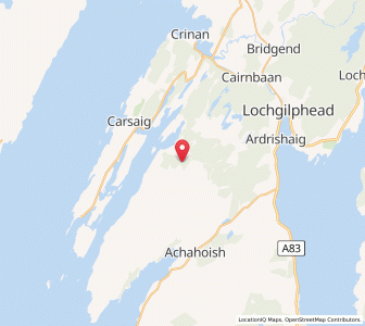 Map of Kilmichael of Inverlussa, ScotlandScotland
