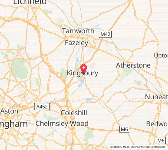Map of Kingsbury, EnglandEngland