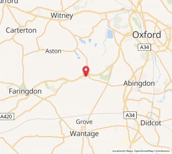 Map of Kingston Bagpuize, EnglandEngland