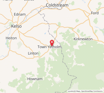 Map of Kirk Yetholm, ScotlandScotland