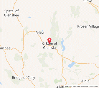 Map of Kirkton of Glenisla, ScotlandScotland