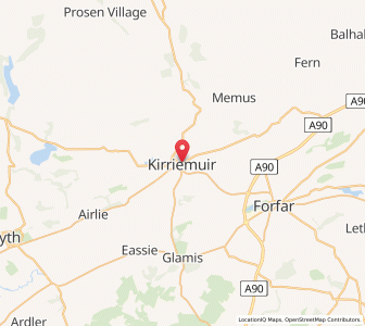 Map of Kirriemuir, ScotlandScotland