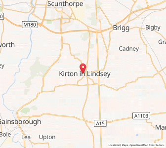 Map of Kirton in Lindsey, EnglandEngland