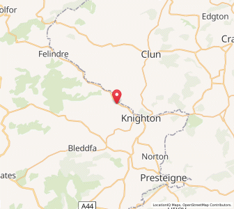 Map of Knucklas, WalesWales