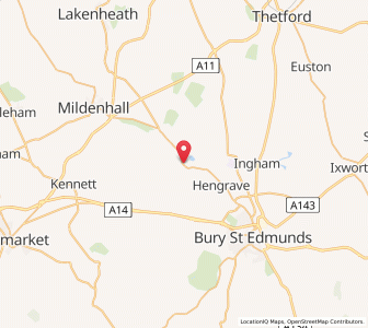 Map of Lackford, EnglandEngland