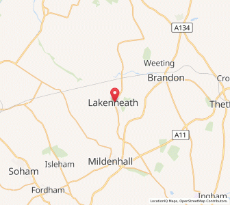 Map of Lakenheath, EnglandEngland