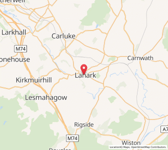Map of Lanark, ScotlandScotland