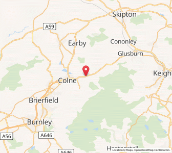 Map of Laneshaw Bridge, EnglandEngland