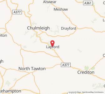 Map of Lapford, EnglandEngland