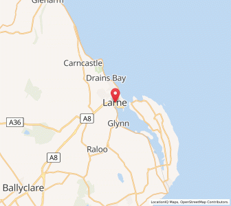 Map of Larne, Northern IrelandNorthern Ireland
