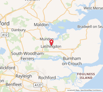 Map of Latchingdon and Snoreham, EnglandEngland
