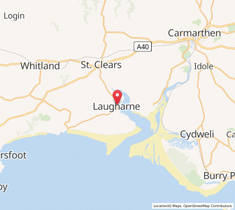 Map of Laugharne, WalesWales