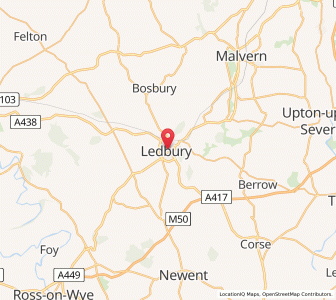 Map of Ledbury, EnglandEngland