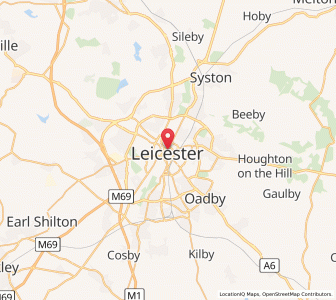 Map of Leicester, EnglandEngland