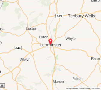 Map of Leominster, EnglandEngland
