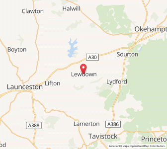 Map of Lewdown, EnglandEngland