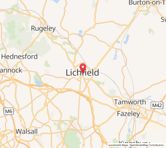 Map of Lichfield, EnglandEngland