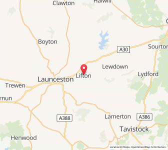 Map of Lifton, EnglandEngland