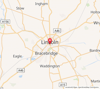 Map of Lincoln, EnglandEngland