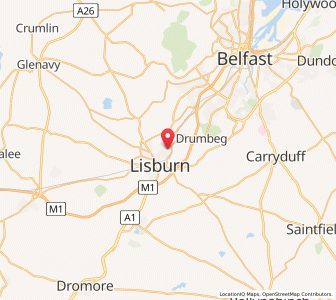 Map of Lisburn, Northern IrelandNorthern Ireland
