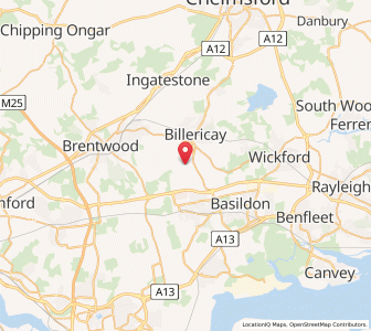 Map of Little Burstead, EnglandEngland